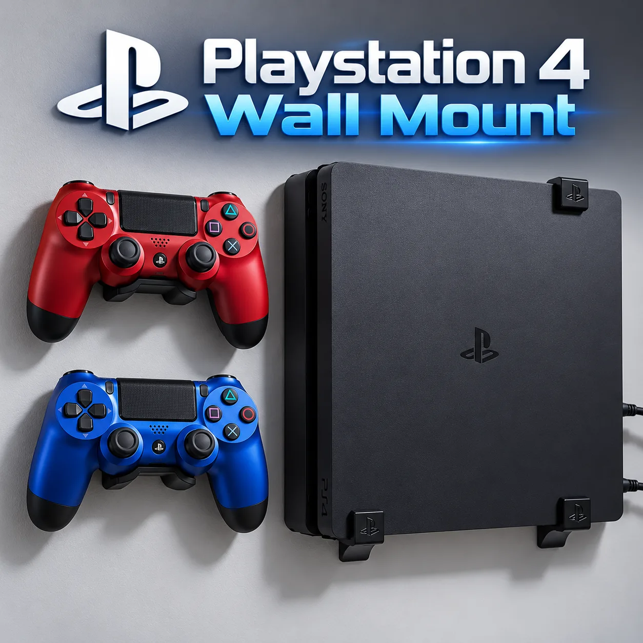 Wall Mount PS4 (Fat, Slim, Pro) - Dudukan Dinding PlayStation 4