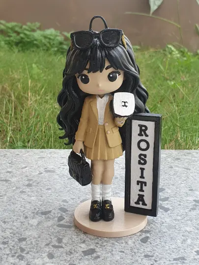 Figur chibi “Rosita” blazer cokelat